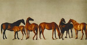 Klisny a hříbata (olej na plátně) od George Stubbs