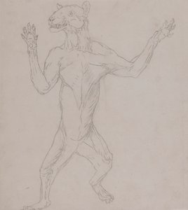 Tygří tělo, stojící v lidské pozici od George Stubbs