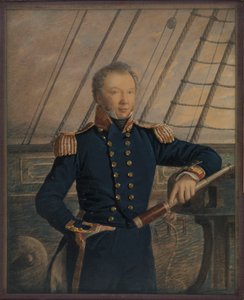Portrét kapitána Williama Hewetta, asi 1840 (akvarel, dřevo, sklo) od George T. Gregory