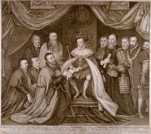 Edward VI podepisuje chartu, která dává Bridewell City of London za chudobinec, 1552 1750 od George Vertue