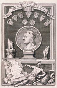 Egbert († 839) král Západních Sasů, první panovník celé Anglie, vyryto umělcem (rytina) od George Vertue