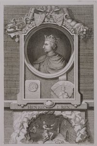 Jindřich I. (1068-1135) anglický král z roku 1100, vyryto umělcem od George Vertue