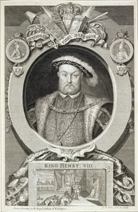 Jindřich VIII (1491-1547), po malbě v Královské galerii v Kensingtonu od George Vertue