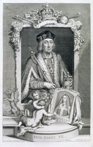 Jindřich VII. (1457-1509), anglický král od roku 1485, podle portrétu v královské sbírce, vyrytého autorem