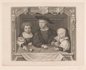 Portrét van Dorothea, Johan a Christina van Denemarken Tři děti K. Jindřicha VII. a Alžběty jeho královny. I. princ Artuš, II. Pr. Jindřich, III. Ps. Margaret (titul na objektu) Portretten van de Tudors (název série) Historické portréty (série od George Vertue
