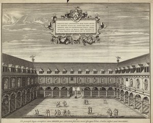 Čtyřúhelník na vnitřní straně Royal Exchange od George Vertue