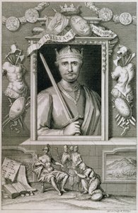 Vilém I. Dobyvatel (1027-87) anglický král z roku 1066, vyryto umělcem (rytina) od George Vertue