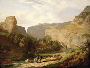 Pohled na Cheddar Gorge (olej na plátně) od George Vincent
