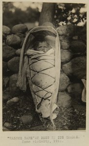 "Washoe Babe" odpočívá ve své kolébce. Okolí Reno od George W. Ingalls