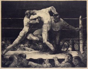 Jelen u Sharkeyho (litografie) od George Wesley Bellows