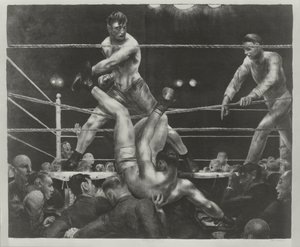 Dempsey a Firpo od George Wesley Bellows