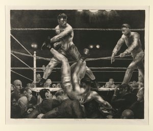 Dempsey a Firpo od George Wesley Bellows