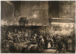 Volební noc na Times Square od George Wesley Bellows