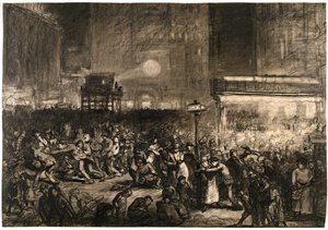 Volební noc na Times Square od George Wesley Bellows