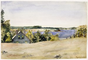 Gardiners Bay ze Sag Harboru, 1899 (akvarel na papíře) od George Wesley Bellows