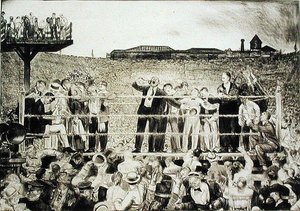 Představujeme Georges Carpentier (1894-1975): Boj Dempsey-Carpentier od George Wesley Bellows