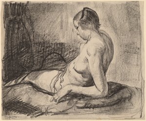 Nahá dívka ležící, 1919.