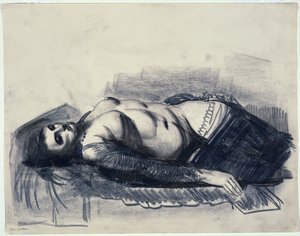 Odalisque (tužka na papíře) od George Wesley Bellows