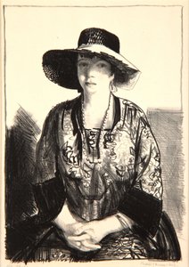 Černý klobouk, 1921 od George Wesley Bellows