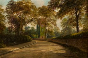 Věž Panny Marie a kostel St Margaret, Castle Bromwich, Warwickshire, cca 1886-1949 (olej na plátně) od George Willis Pryce