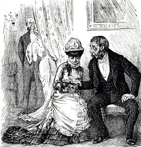 Karikatura komentující popularitu chiromantie mezi bohatými. Ilustrovaný George du Maurier (1834-1896), francouzsko-britský karikaturista a autor od George du Maurier