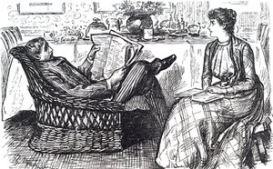 Manžel a manželka čtou od George du Maurier