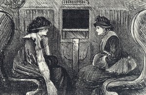 Kreslený film zobrazující cestující v londýnském metru od George du Maurier