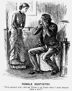 "Ženské zubní lékařství", 1879 od George du Maurier