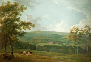 Pohled na Towneley Hall z dálky, asi 1777