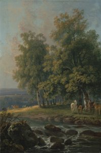 Koně a dobytek u řeky, 1777