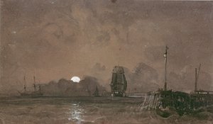 Sunderland Harbour: Moonlight, 19. století
