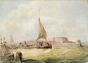 Starý přístav, Hull (tužka, sépie a akvarel na papíře) od George the Elder Chambers
