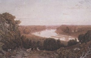 Pohled z Richmond Hill, Surrey od George the Younger Barret