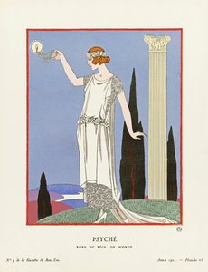 Psyche, z časopisu "Gazette du Bon Ton" (tisk) od Georges (after) Barbier