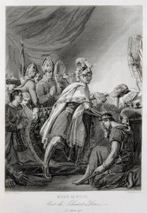 LOUIS IX, Svatý Ludvík Francouzský (rytina) od Georges (after) Rouget