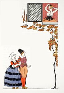Obdiv z dálky (pochoir print) od Georges Barbier