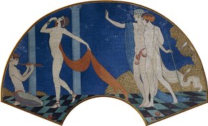 Tančící postavy na terase od Georges Barbier