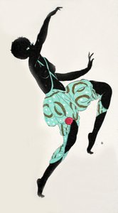 Tančící dívka (pochoir print) od Georges Barbier
