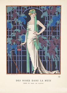 Růže v noci, z kolekce módních talířů od Georges Barbier