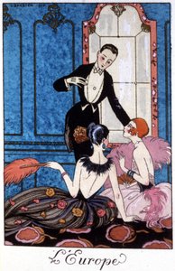 Evropa, začátek 20. století (ilustrace) od Georges Barbier