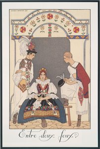 Falbalas and Fanfreluches, Almanach na rok 1923, Mezi dvěma požáry, George Barbier, tisk od Georges Barbier