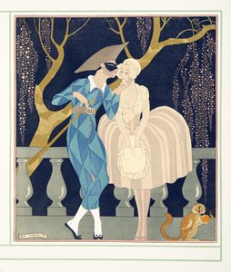 La Finette, od Personages de Comedie, hospoda. 1922 (tisk šablony) od Georges Barbier