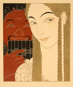 The Letter, ilustrace z Les Chansons de Bilitis, Pierre Louys, hospoda. 1922 (tisk šablony) od Georges Barbier