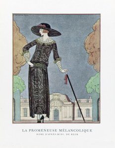 The Melancholic Walker, hospoda. 1922 (tisk šablony) od Georges Barbier