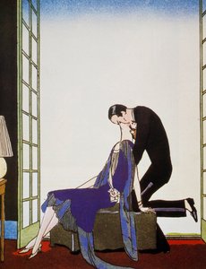 Oheň, litografie od George Barbiera (1882-1932), z Falbalas et Fanfreluches, Almanach des Modes Presentes, Passees et Futures od Georges Barbier