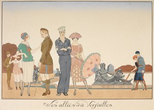 Spojenci ve Versailles. Různé reprezentace vojáků spojenců. od Georges Barbier