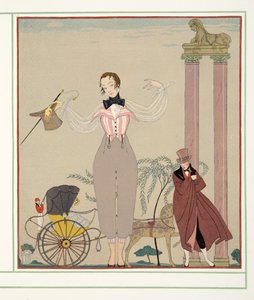 Mademoiselle de Maupin, z Personages de Comedie, hospoda. 1922 (tisk šablony) od Georges Barbier