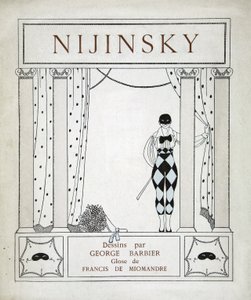 Nižinskij, titulní strana, ze série „Návrhy tanců Vaskace Nižinského“ (Pochoir Print) od Georges Barbier