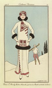 Pro St. Moritz, Talíř z "Costumes Parisiens" od Georges Barbier