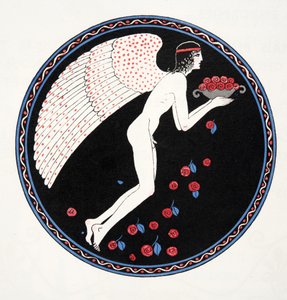 Růže v noci, ilustrace z Les Chansons de Bilitis, Pierre Louys, hospoda. 1922 (tisk šablony) od Georges Barbier
